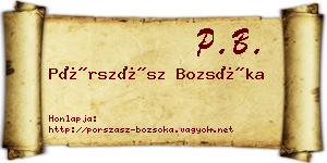 Pórszász Bozsóka névjegykártya